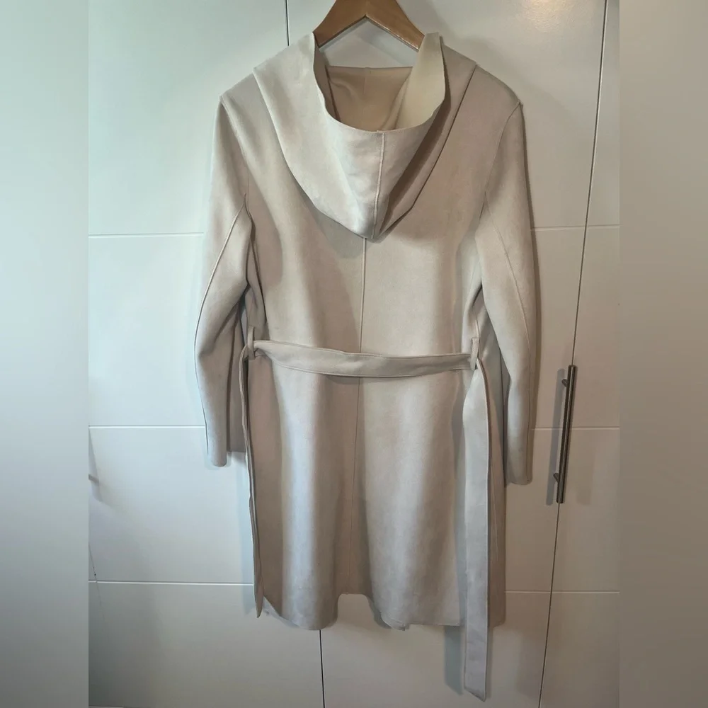 Zara Faux Suede Hooded and Belted Jacket